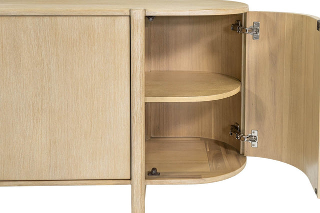 Ilaria Acacia 4-Door Sideboard with Rounded Ends - Rounded End Doors