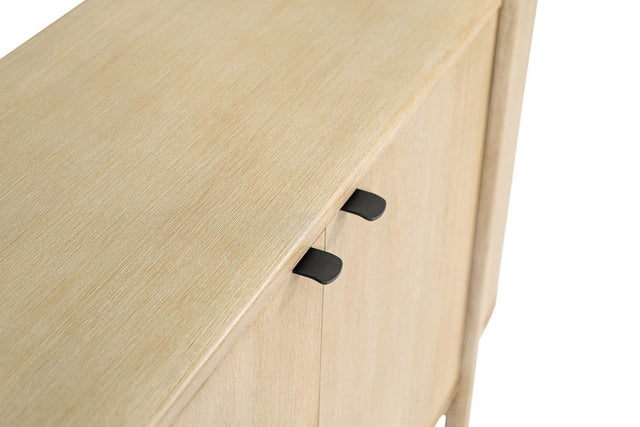 Ilaria Acacia 4-Door Sideboard with Rounded Ends - Soft-Close Doors