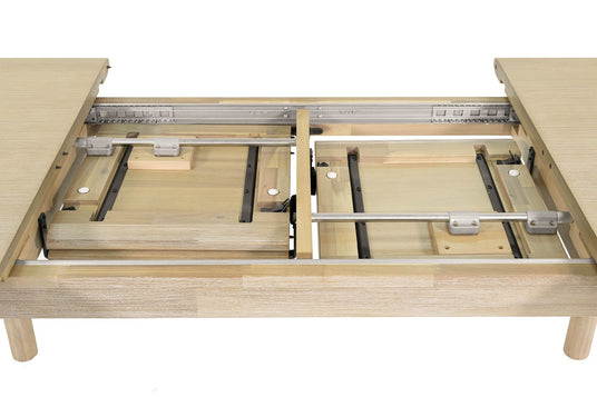 Ilaria Acacia Extendable Oval Dining Table - Leaves That Store Themselves