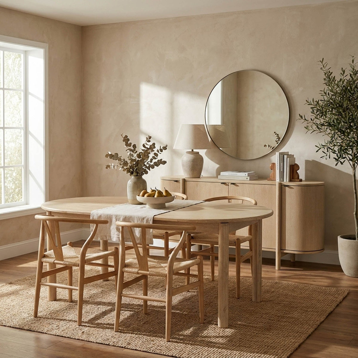 Ilaria Acacia Extendable Oval Dining Table