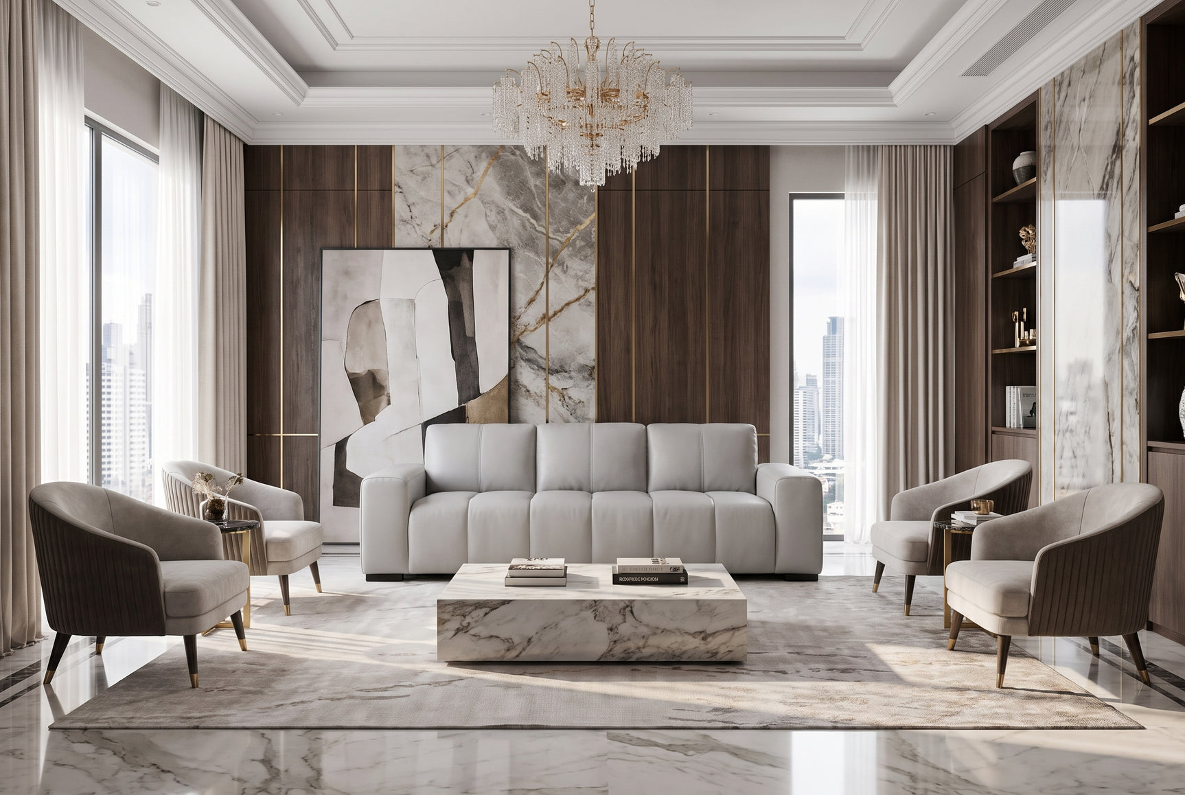 Elara Leather Sofa