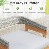 5 Pieces Patio Counter Height Bar Set with 4 Cushioned Barstools