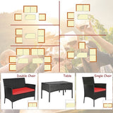8 Pieces Patio Cushioned Rattan Furniture Set
