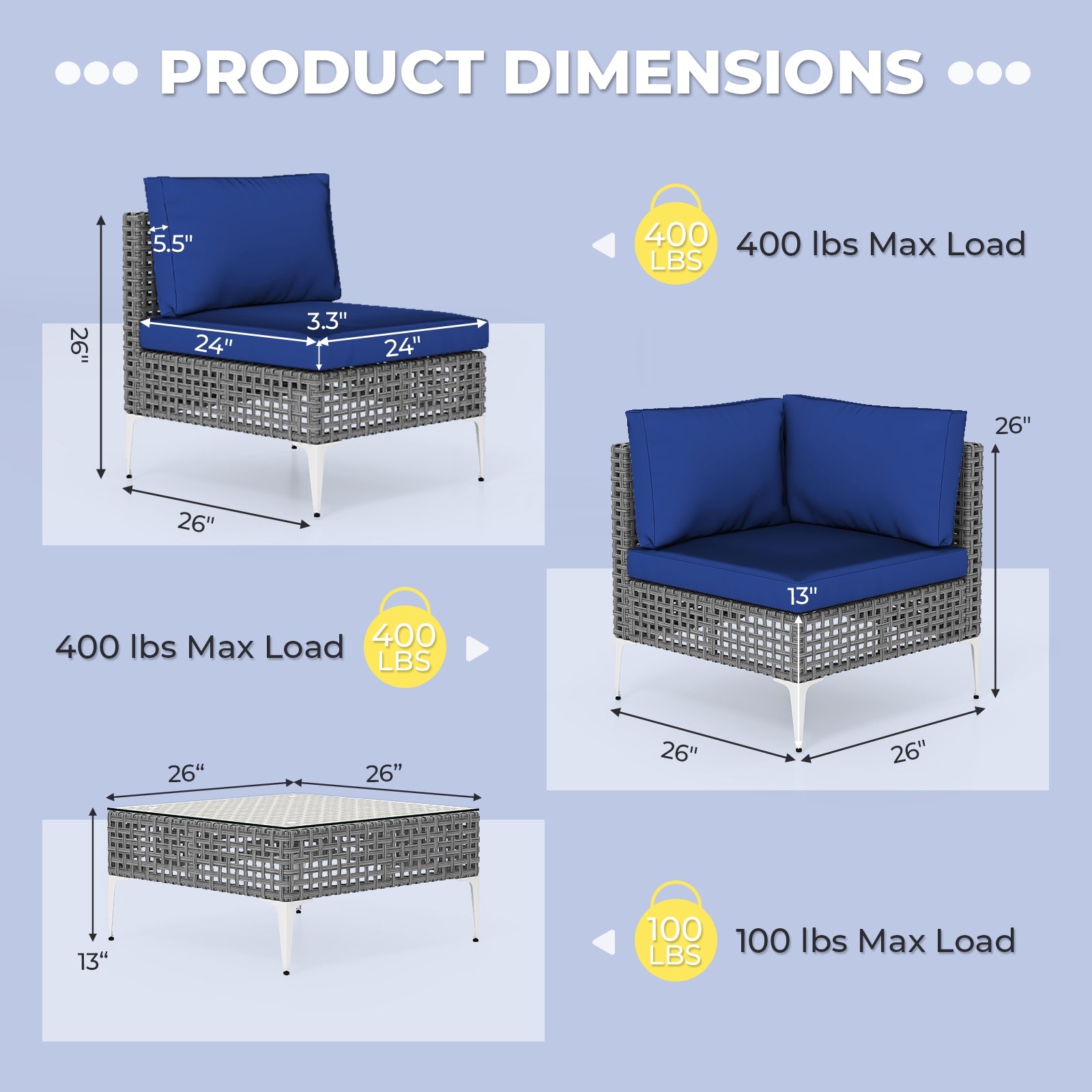 7 Piece Outdoor Furniture Set Wicker  Chairs with Tempered Glass Coffee Table
