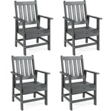 Set of 4 Patio Dining Chairs with Wide Armrests