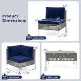 5 Piece Outdoor Furniture Set Patio Rattan Chairs with Tempered Glass Coffee Table