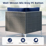 5 Piece Outdoor Furniture Set Patio Rattan Chairs with Tempered Glass Coffee Table