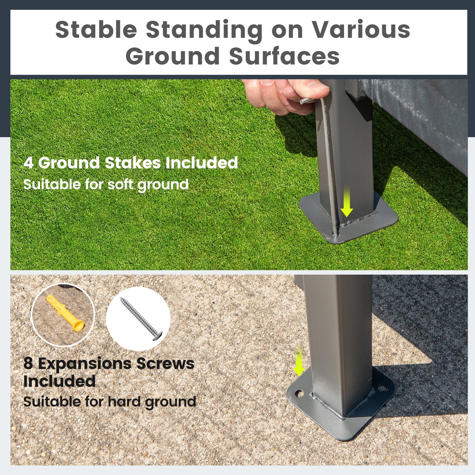 3-Piece Patio Bar Set 8 x 8 FT Double-Tier Grill Gazebo with 2 Bar Stools