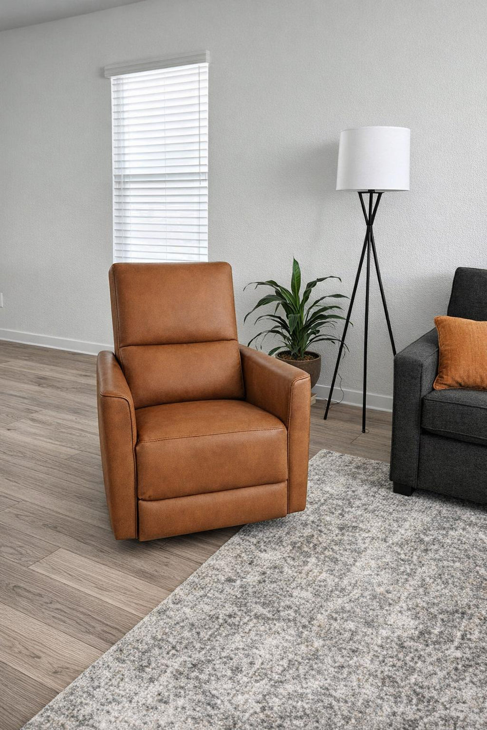 Kirstin Leather Swivel Recliner Chair