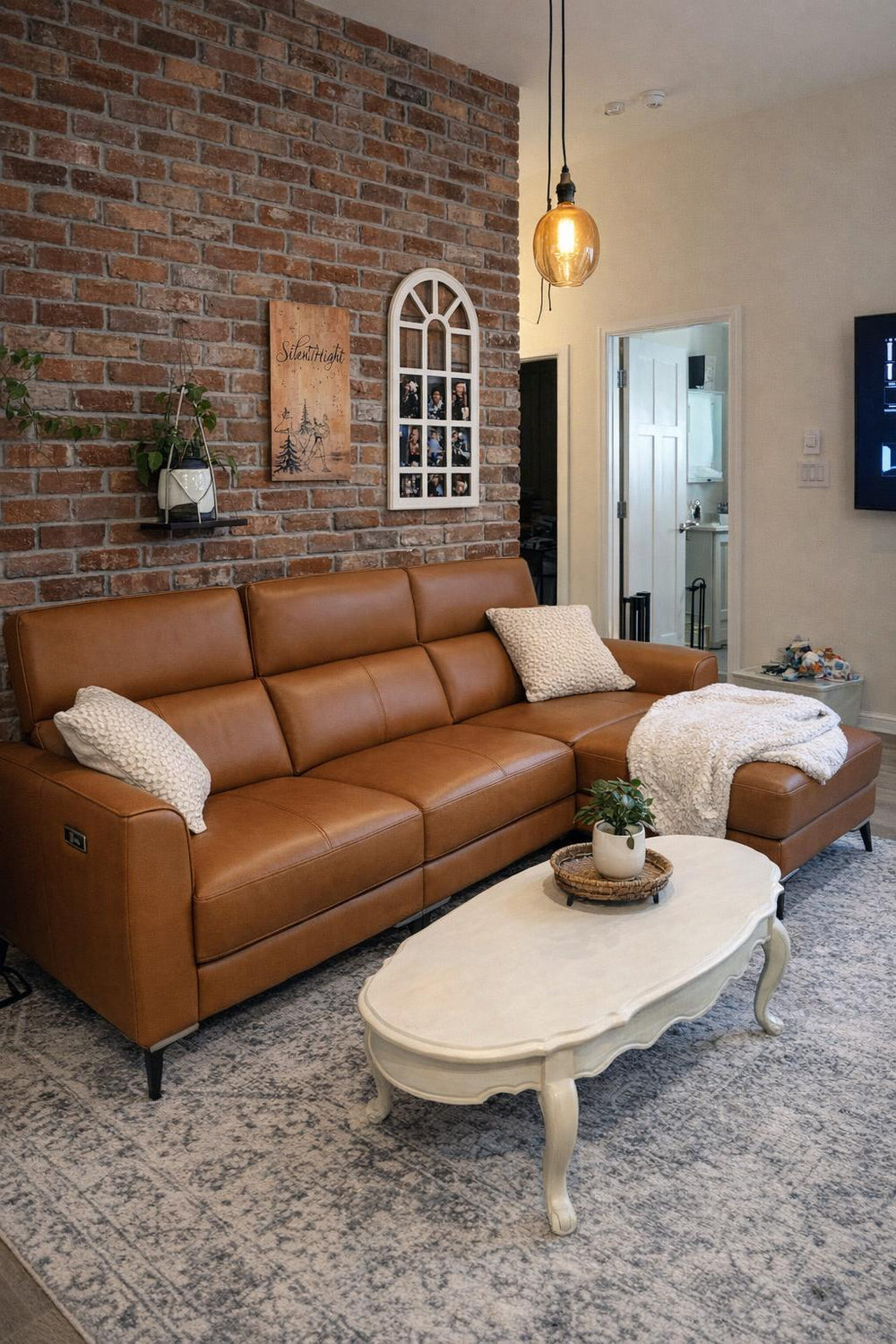 Andria Leather Reclining Sectional Sofa