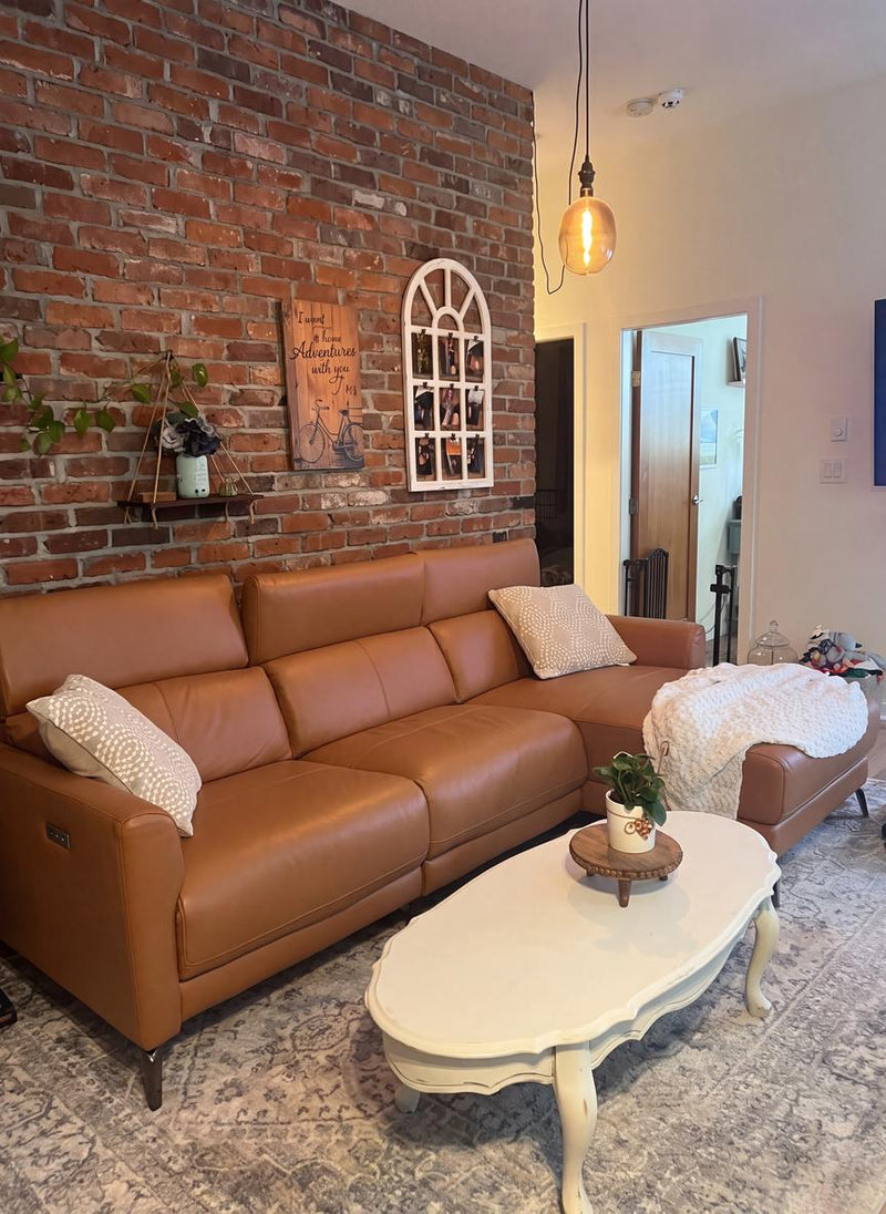 Andria Leather Reclining Sectional Sofa