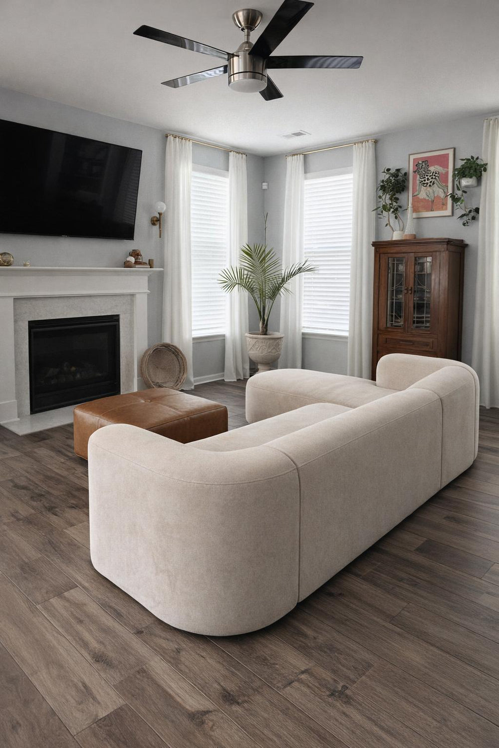 Jordyn Velvet Fabric Sofa