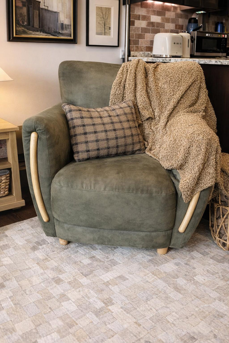 Emerald Velvet Fabric Accent Chair