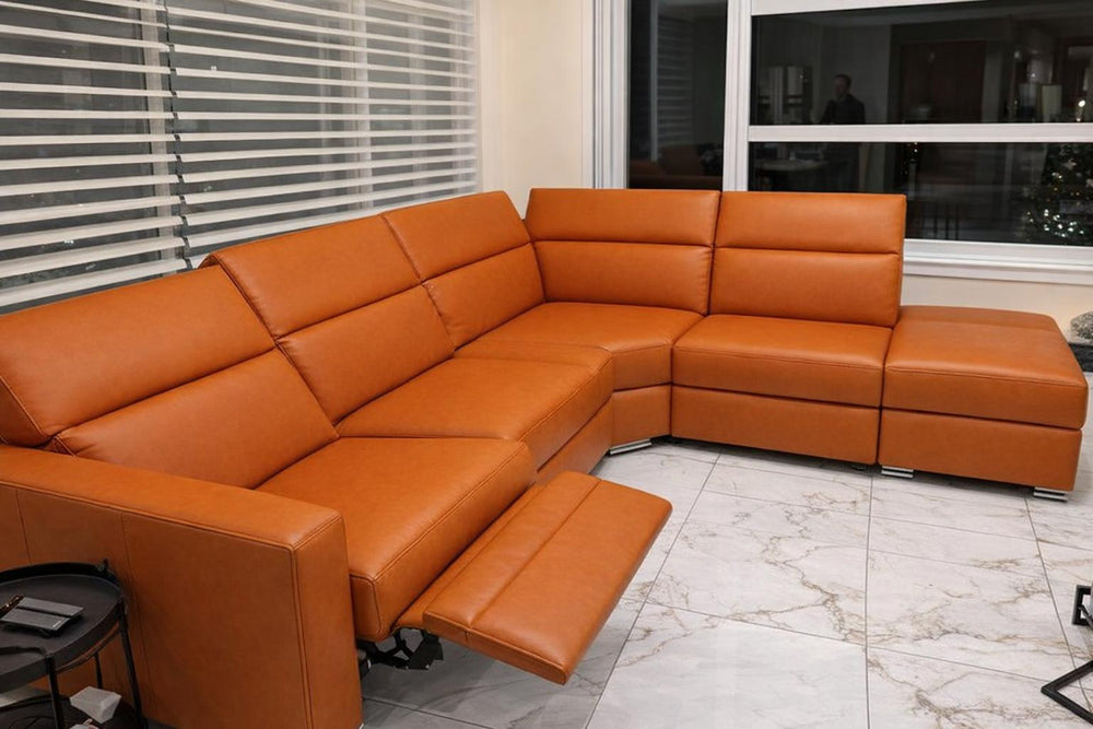 Clara Leather Recliner Sectional Sofa