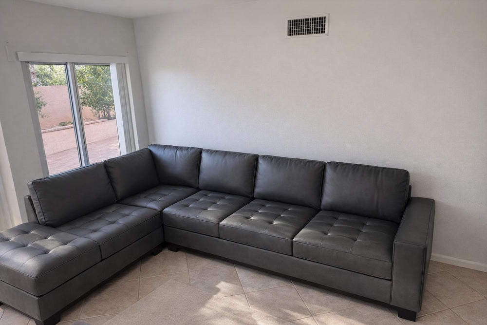 Aine Leather Corner Sectional Sofa
