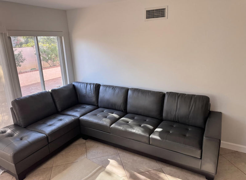 Aine Leather Corner Sectional Sofa