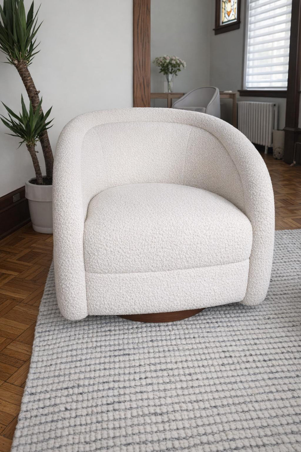 Violet Fabric Swivel Chair