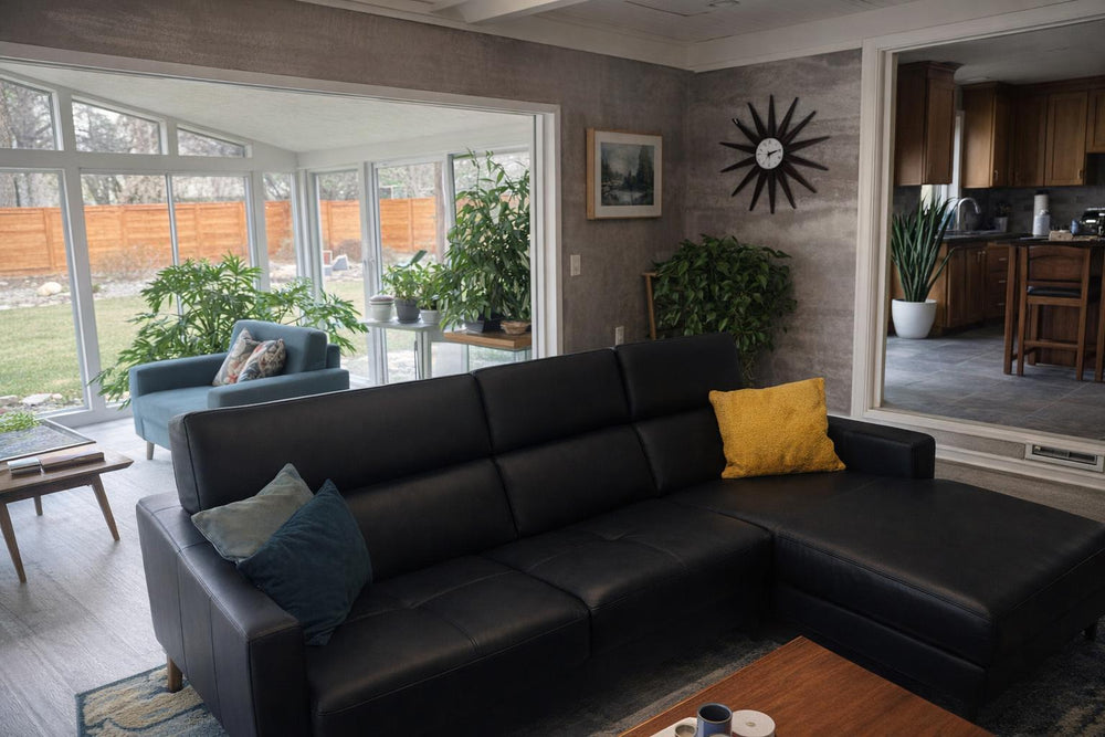 Varna Leather Sectional Sofa