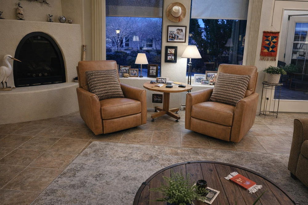Kirstin Leather Swivel Recliner Chair