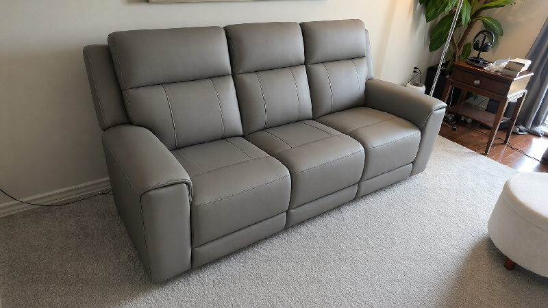 Harbour Immersive Audio Leather Dual Recliner Loveseat Sofa with Heat & Massage & Ventilation