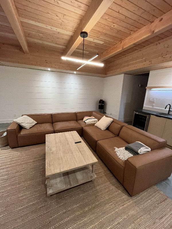 Nathan Leather Modular Corner Sectional Sofa