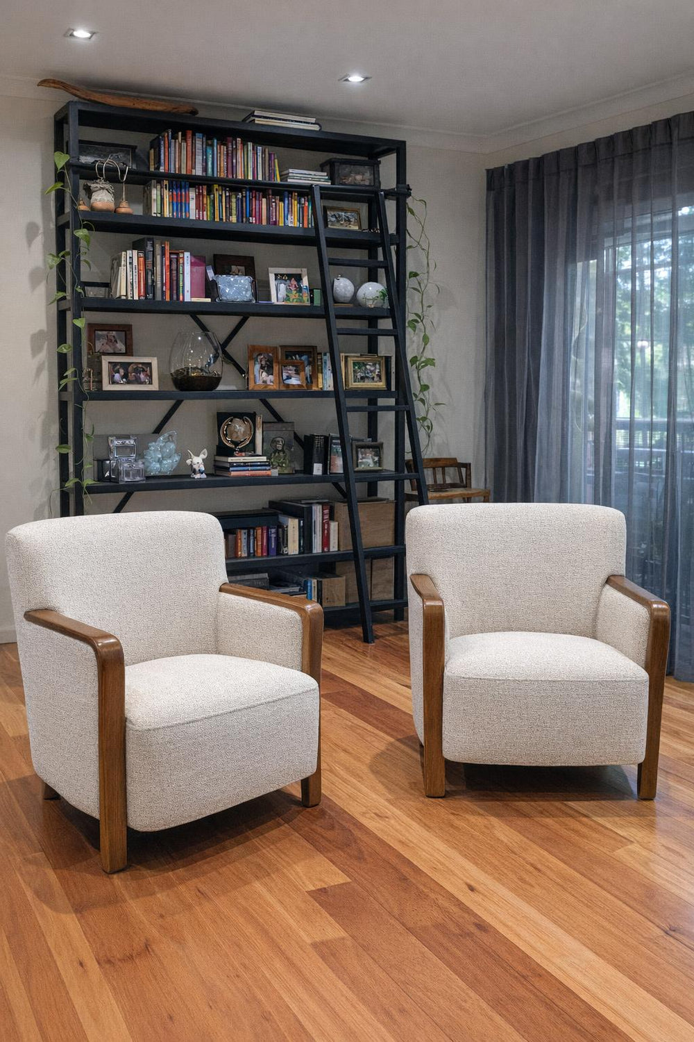 Emma Fabric & Wood Accent Chair