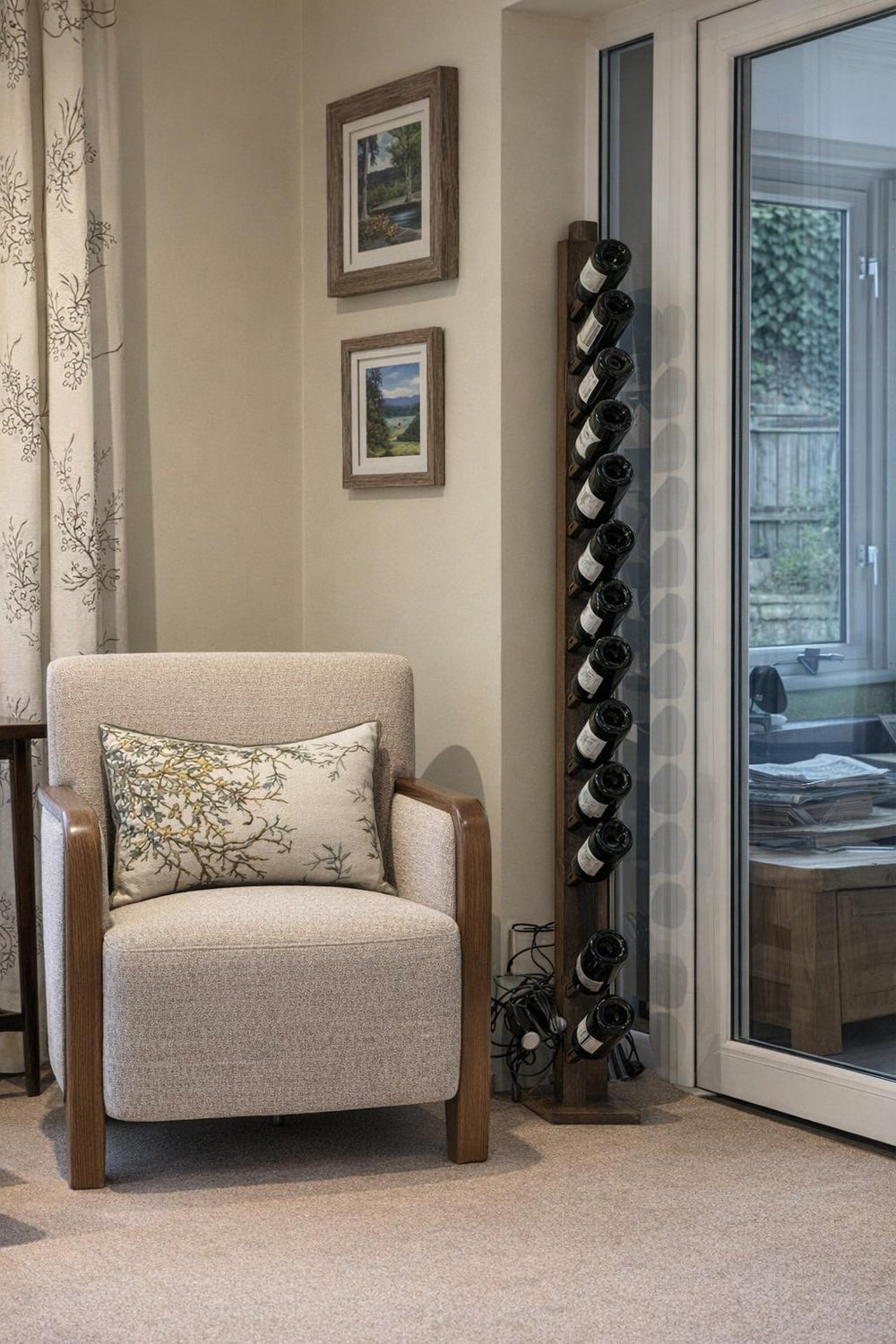 Emma Fabric & Wood Accent Chair