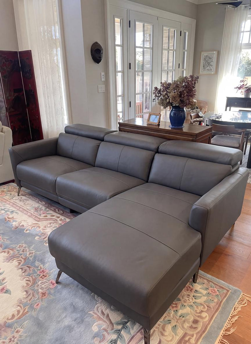 Andria Leather Reclining Sectional Sofa