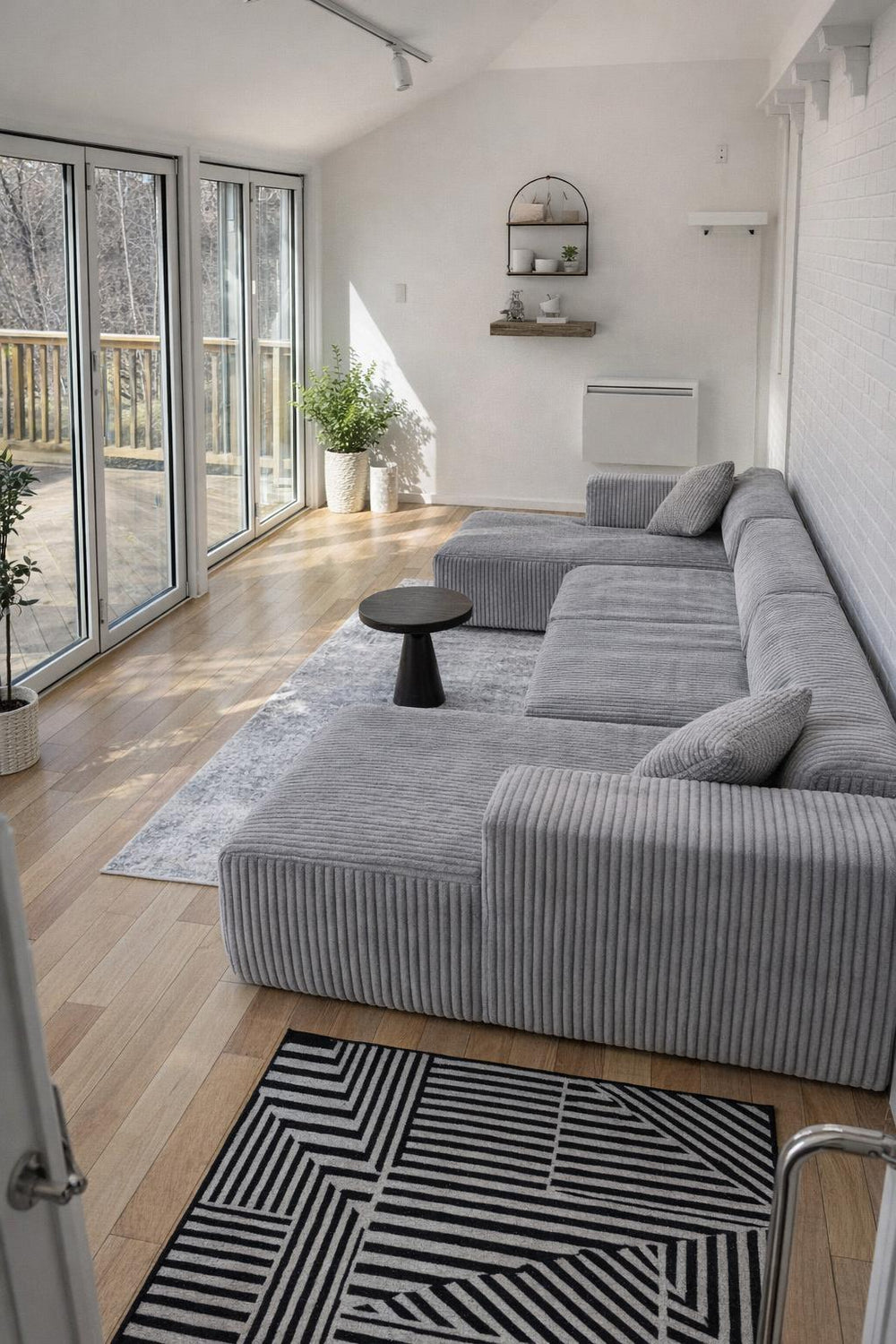 Alexus Corduroy Fabric Sectional Sofa