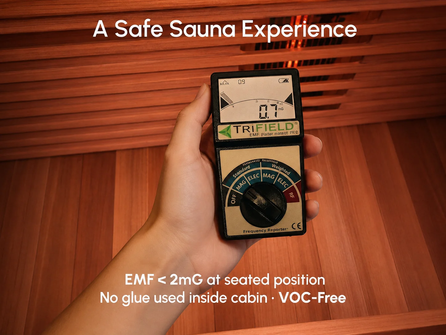 Valencia Aura™ 1-Person Full Spectrum Low-EMF Infrared Sauna | Black Exterior | Canadian Red Cedar