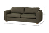 Isolde sofa dimensions: 87 in wide, 35.5 in deep, 31.9 in high