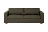Isolde moss green sofa, front view with loose seat and back cushions