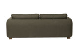 Isolde sofa back view, fully upholstered in moss green fabric