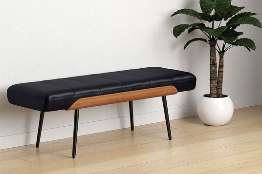 Iver 50-Inch Faux Leather and Bentwood Bench - Made for Entryways