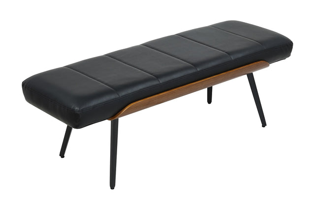 Iver 50-Inch Faux Leather and Bentwood Bench - A 50-Inch Seat