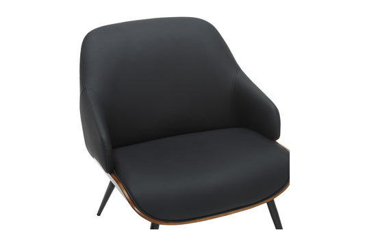 Iver Faux Leather and Bentwood Accent Chair - Clean Lines in Faux Leather