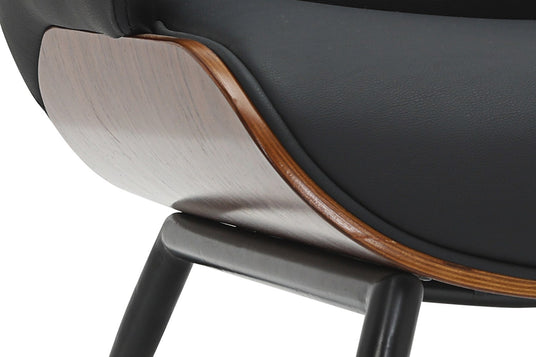 Iver Faux Leather and Bentwood Accent Chair - A Curve of Warm Wood