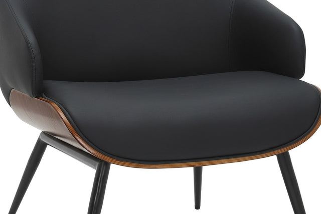 Iver Faux Leather and Bentwood Accent Chair - Medium-Firm Seat