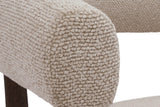 Close-up of the Jolie two-tone oat textured fabric on the arm end