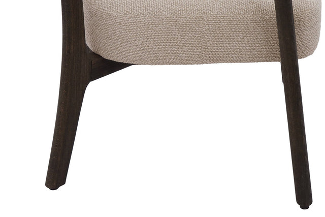 Jolie Textured Fabric Wraparound Accent Chair - Walnut-Finish Wood Frame