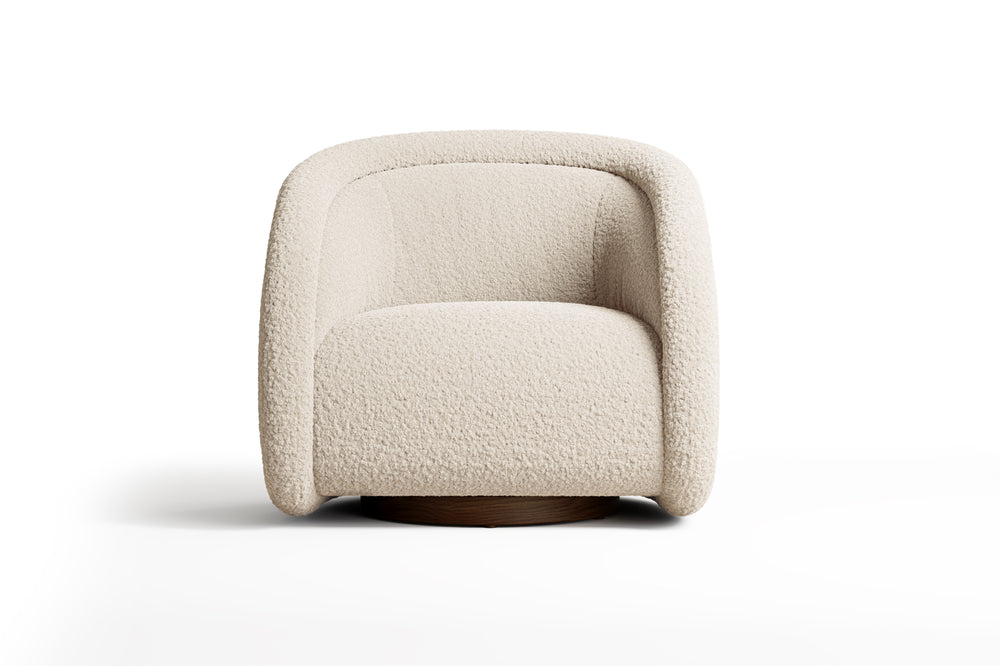 Valencia Violet Fabric Swivel Accent Chair, Beige Color
