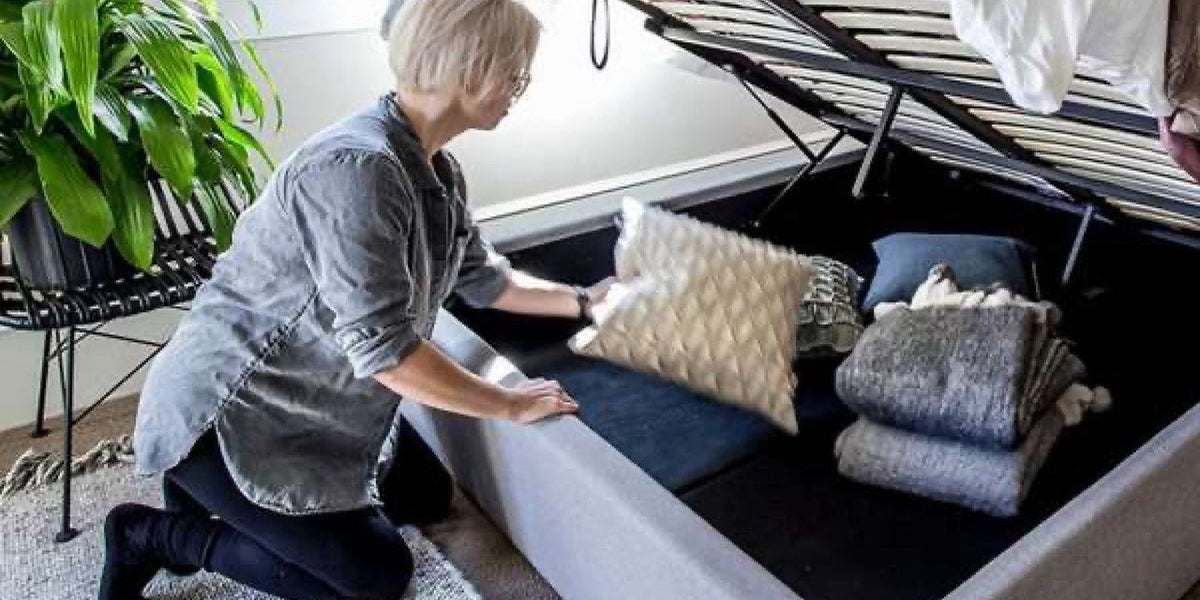 Justin Queen Storage Bed - Greige