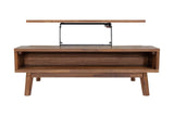 Keaton lift-top coffee table, front view with the top raised