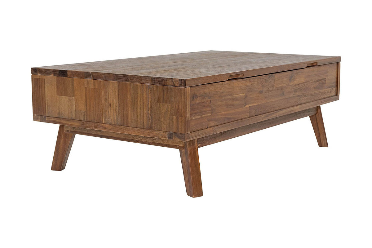 Keaton coffee table from the back, showing the closed side panel