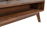 Open shelf on the Keaton acacia coffee table, close-up