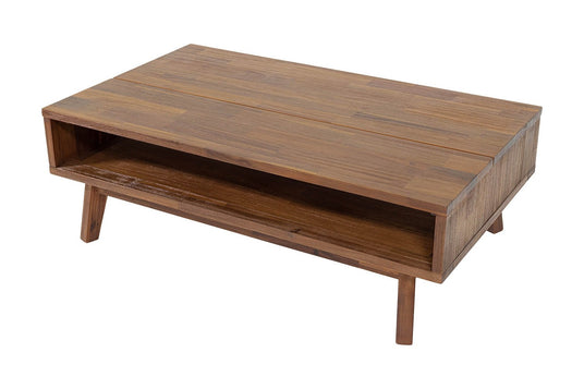 Keaton Acacia Lift-Top Coffee Table - Steel-Brushed Warm Pecan