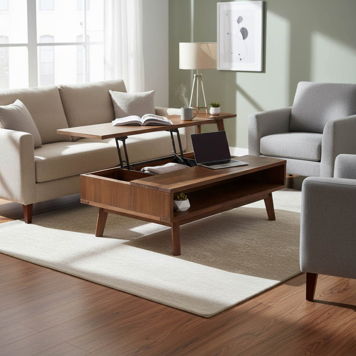 Keaton Acacia Lift-Top Coffee Table