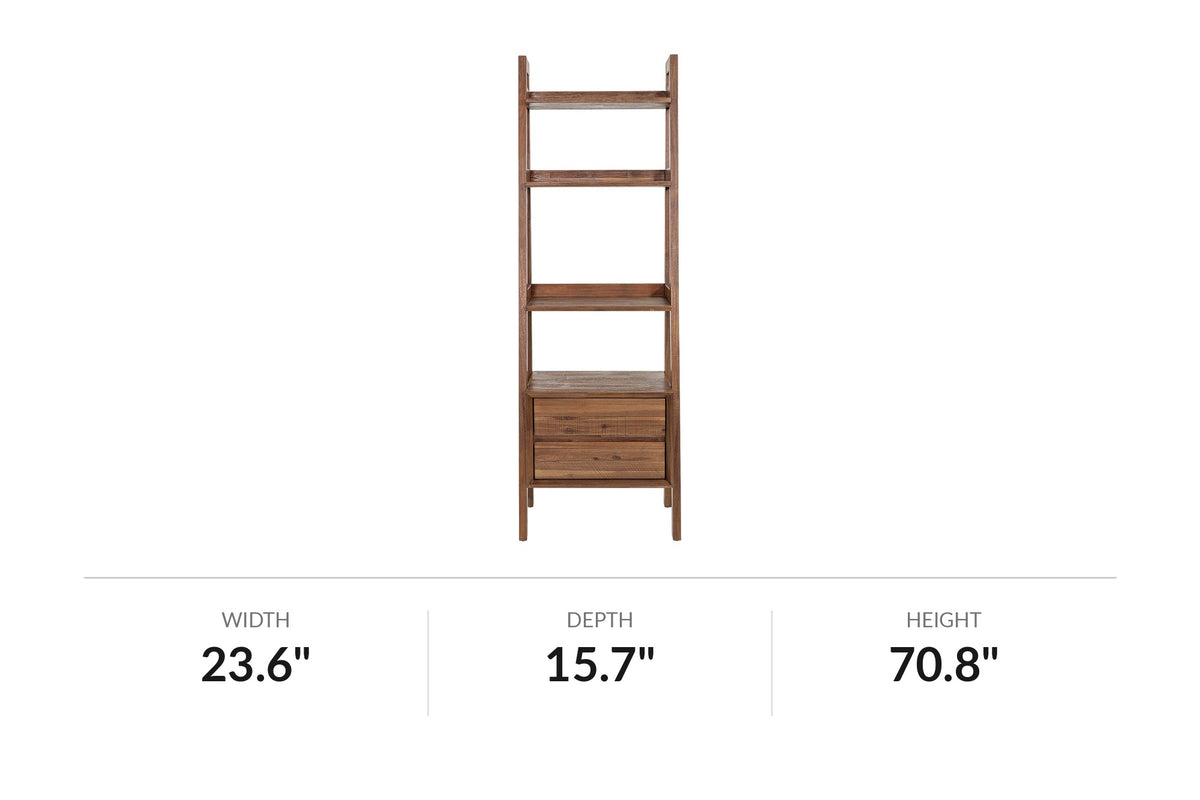 Keaton bookcase dimensions: 23.6 in wide, 15.7 in deep, 70.8 in high