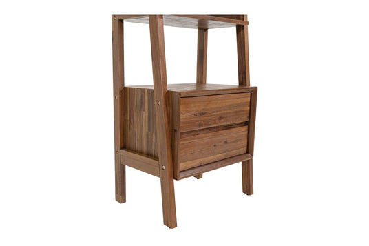 Keaton Acacia Modular Bookcase - Two Drawers Below