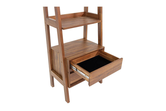 Keaton Acacia Modular Bookcase - Felt-Lined Top Drawer